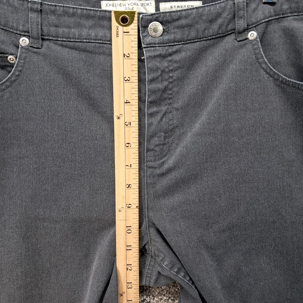 Jones New York Sport Shape Control Straight Leg Pants Gray Womens 18 Stretch - Picture 7 of 10